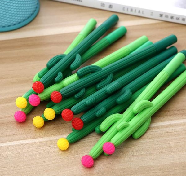 Cactus Penna a sfera nera 0,5 mm Penne a sfera con inchiostro gel Penna per scrittura per ufficio scolastico Studenti Premi per bambini fornisce regali creativi