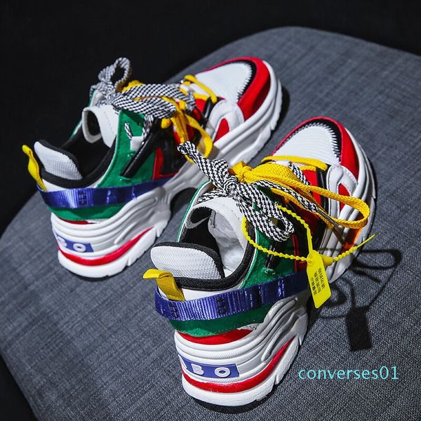 

2019 triple s new men sport casual shoes lace-up old grandpa man eaf or abo sneakers breathable outdoor walking jogging trekking shoes co01, Black