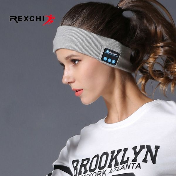 

rexchi elastic sweatband sports gym wireless bluetooth music earphone headband for fitness yoga running cycling sleep hair band, Yellow;black