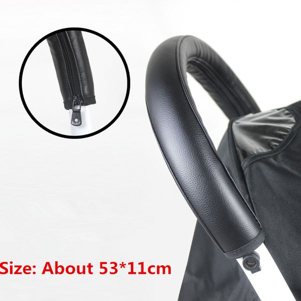 

53*11cm baby pram handle pu leather pushchair stroller armrest case protective cover for babyyoya yoya pram stroller accessories