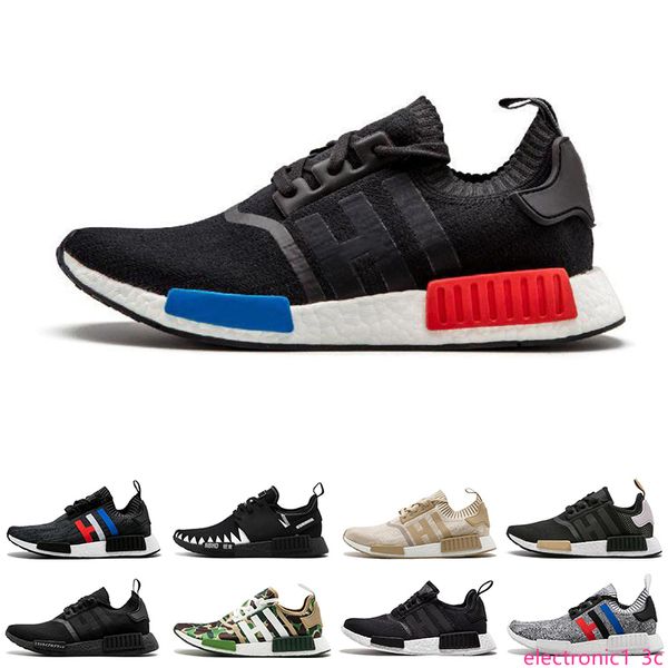 

rushed r1 mens running shoes triple black white beige white blue nbhd og men women runner sports sneakers 36-45, Black;green