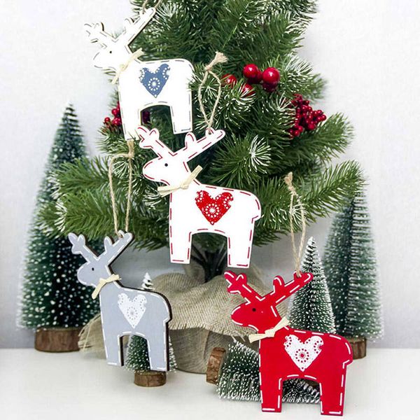 

dropship christmas tree wood painted elk pendant 1 pc xmas party decor deer pendants hipping