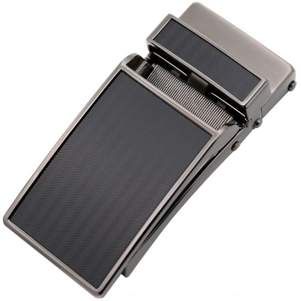 

men's automatic belt personalized business leather men's belt buckle 3.0 automatic buckle waist head ly55-0222, Slivery;black