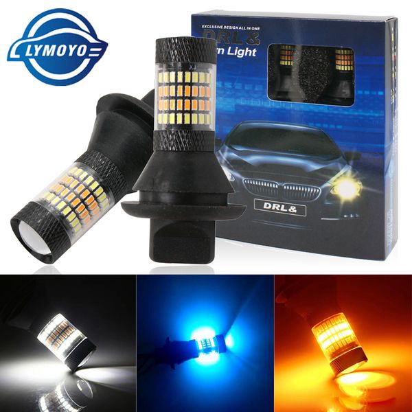 

drl canbus p21w py21w w21w t20 7440 96led bau15s ba15s 1156 daytime running lights&turn signal light dual mode external lights