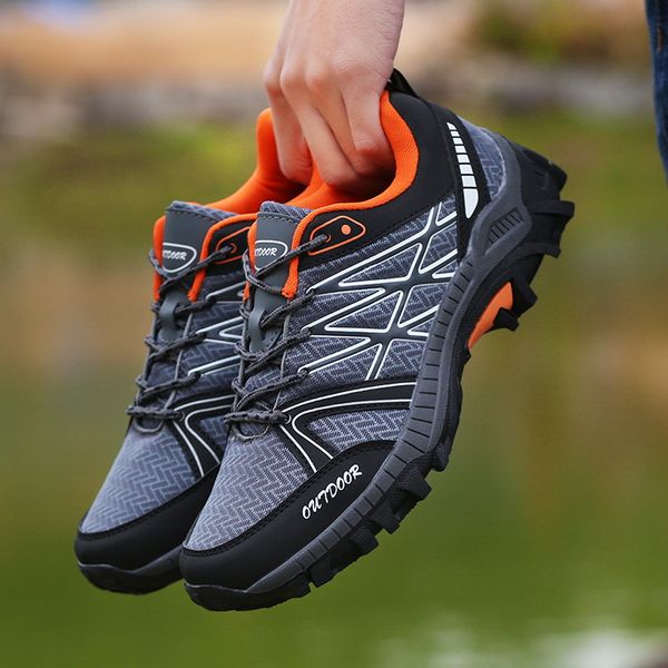 

men hiking shoes lace-up sports shoes male outdoor jogging trekking sneakers non-slip wear-resistant travel comfortable