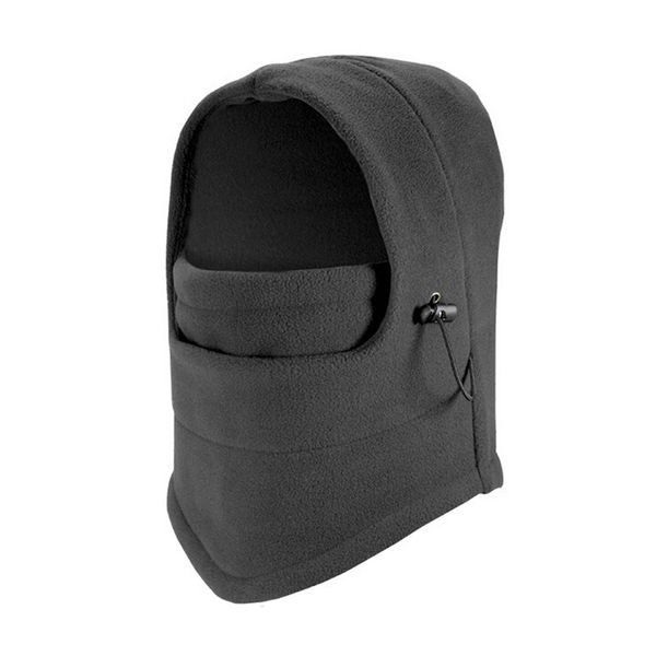 

bike riding hat winter wind protection men and women beanies hooded cape balaclavas hooded masked cheek warm hat ear cap grey, Black