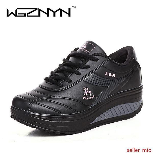

2019 slimming shoes women fashion leather casual shoes women lady swing shoes spring autumn factory quality