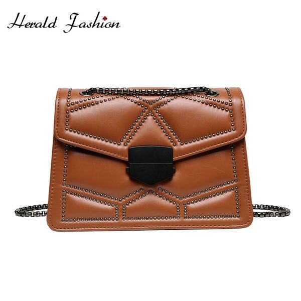 

retro rivet chain small flap bags women crossbody bags fashion solid color shoulder messenger bag lady luxury handbags purses