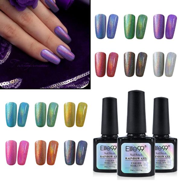 

10ml rainbow gel varnish uv led nail gel polish metallic coat nail art bling gel nal hybrid lacquer gellak stamping, Red;pink