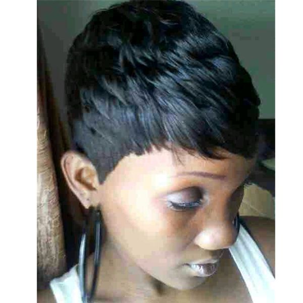Indian Hair Top Quality Rihanna Hairstyle Human Hair Wig Straight
