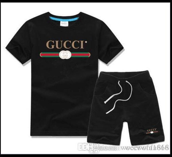 

Мальчик Детские Наборы Дети Футболка И Брюки Дети Хлопок Наборы Мальчики Девочки Летний Костюм Детский Спортивный Костюм 2 Шт. / компл.