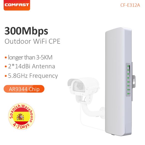 

comfast 5.8g 3-5km wireless ap bridge long range cpe outdoor wifi extender cf-e312av2