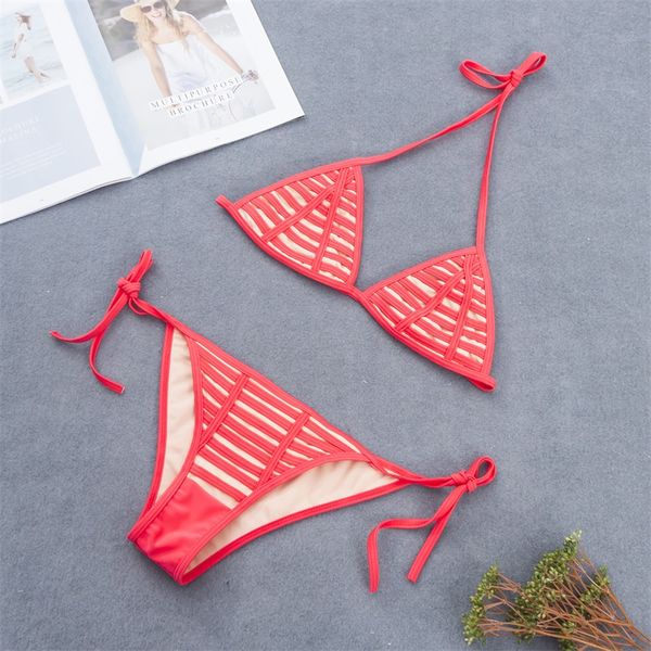 

bikinis 2019 women swimwear push up swimsuit halter biquini padded bathing suit bandage brazilian bikini set