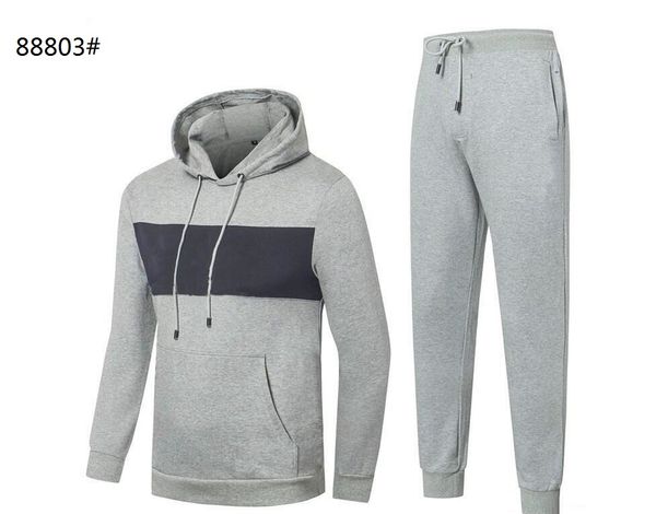

2020 new sweater men's sports suit hooded hooded spring and autumn trend printing casual long sleeve trousers, Gray