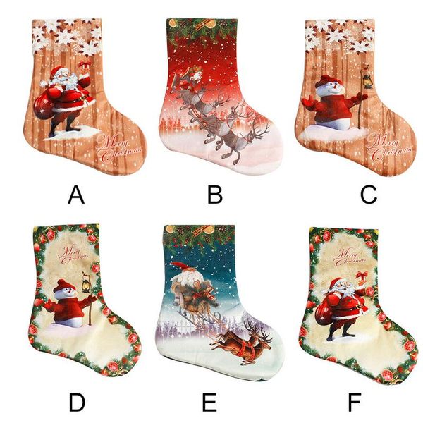 

2018 christmas ornaments new year gifts luxury ivory sack santa claus deluxe snowman socks xmas stocking gift bag