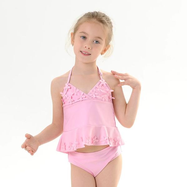 

new matching swimsuit two pieces daughter women children's swimwear kid son girl pink swimming bathing suit