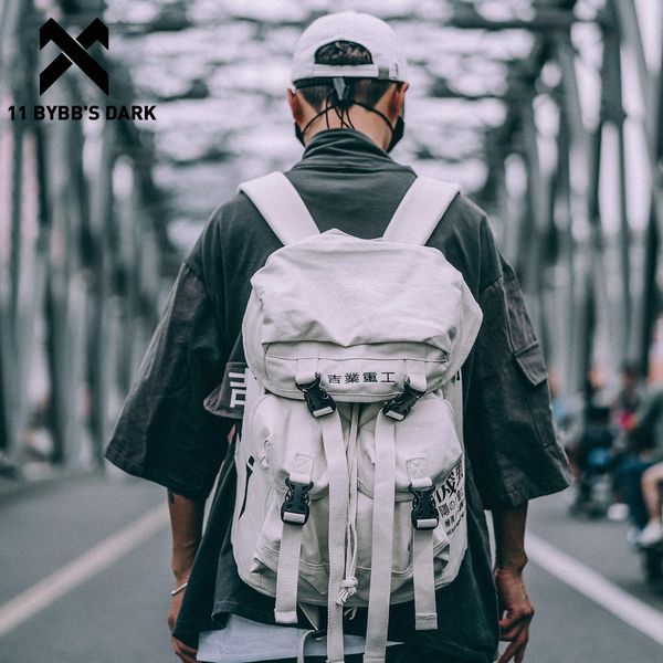 

11 bybb's dark hip hop men's backpacks women 2020 hasp vintage ribbon korean canvas streetwear harajuku backpacks school bags