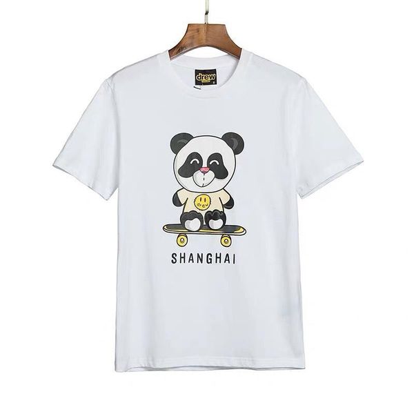 

2020 luxury usa house shanghai skateboard panda tshirt fashion mens designer t shirts women justin bieber casual hip hop cotton tee, White;black