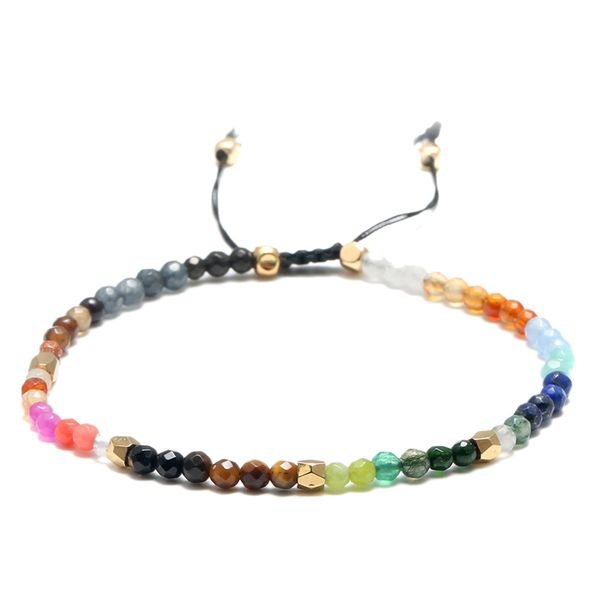 

12 constellation lucky stone simple bracelet 3mm beads adjustable bracelet beaded bohemia bracelets unisex, Golden;silver