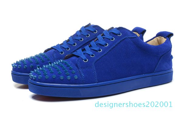 

with box designer sneakers low cut spikes flats shoes red bottom for men and women leather sneakers party designer shoes d01, Black