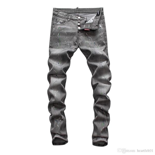 

brand jeans mens luxury designer jeans baggy biker high waisted ripped rock revival black skinny men jean jeckets long pants trousers 023, Blue