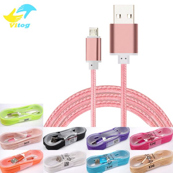 

1 5m long trong braided u b charging cable for type c am ung 9 10 note10 htc ony lg micro u b wire with metal head plug u b