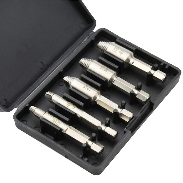 

damaged screw extractor set easily remove stripped or damaged screws high-speed steel stripped screw removers