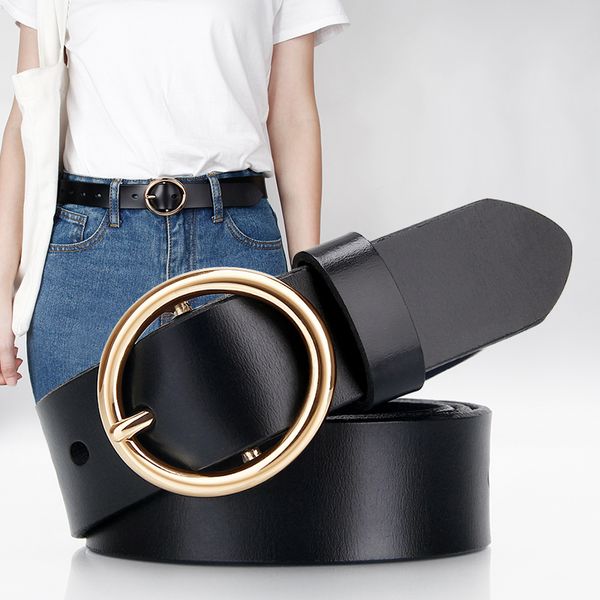 

2018 cinto feminino genuine leather belts for women fashionable cowhide belt female vintage leather belt brand designer strap, Black;brown