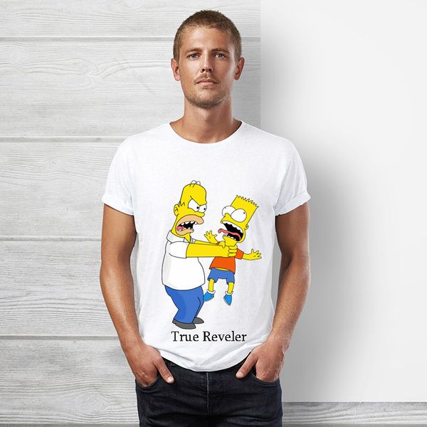 

дизайнерская футболка хип-хоп мультфильм симпсон семья мужчины с коротким рукавом футболка лето пародия гомер смешные милые топы тройник муж, White;black