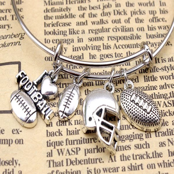 

горячие продажа ancient silver i love футбол бейсбол бейсболка pendant браслет личность креативный пара спорт jewelry сувениры, Black