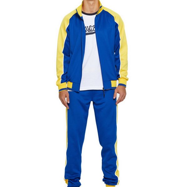 

heflashor 2020 men's tracksuit zipper print male sweatshirt+sweatppants sport men sports suit patchwork men's sportswear sets, Gray