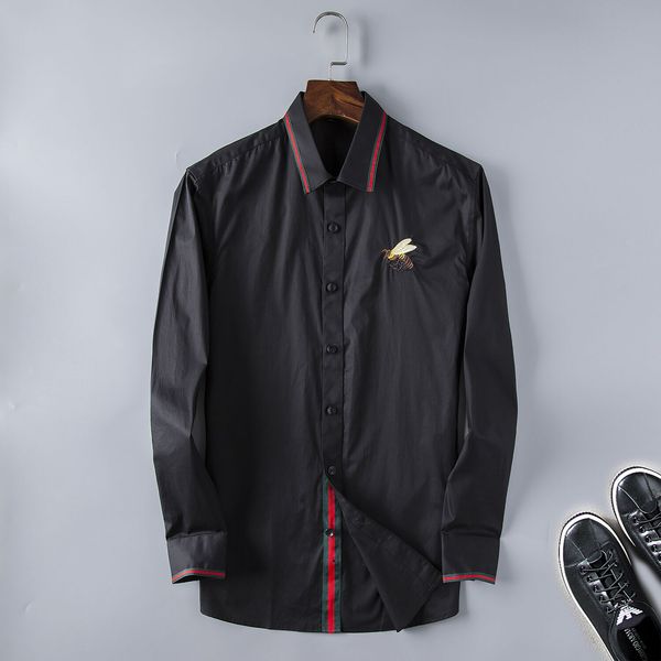 

2019 american business brand self-cultivation plaid shirt, fashion designer brand long-sleeved cotton casual shirt striped co-dress shirt 75, White;black