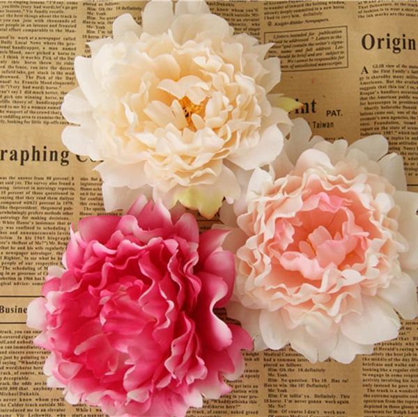 

5 colos artificial silk decorative peony flower heads for diy wedding wall arch home party decorative flowers