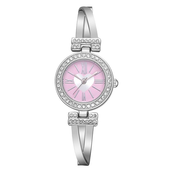 

1 pcs women lady wrist quartz watch alloy strap round dial mini small fashion gift ty66, Slivery;brown