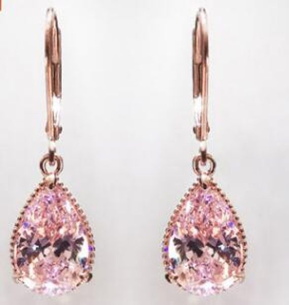 

rose-gold-plated synthetic diamond earrings with color gemstone earrings, Silver