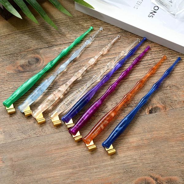 

english oblique calligraphy script dip pen nib holder resin fountain pen nib holder starry sky