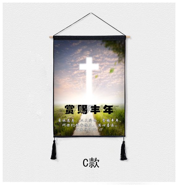 

christian hanging painting northern european-style decorative tapestries flag background wall hanging cloth plant background cloth cotton an