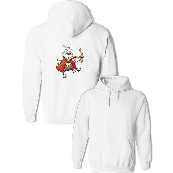 

cartoon alice in wonderland and cheshire cat we're all mad here womens graphic hoodie sweatshirt strings hooded pullover, Black