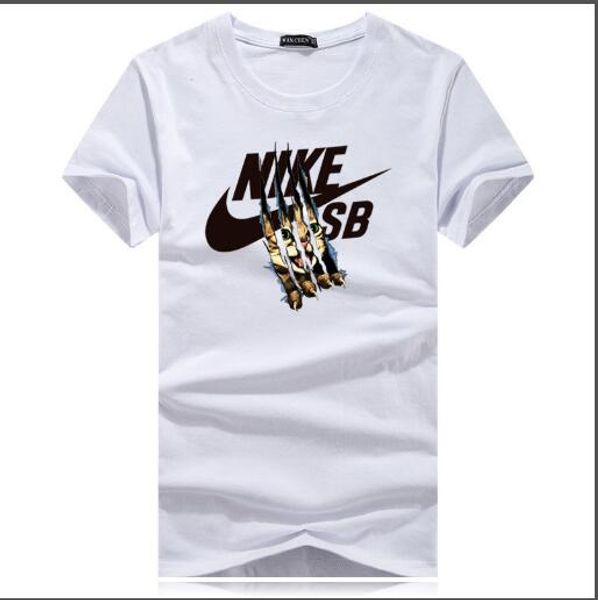 

d35 men's women'short-sleeved cotton summer printing pattern loose version of the upper body super handsome fashion trend men&#039, White