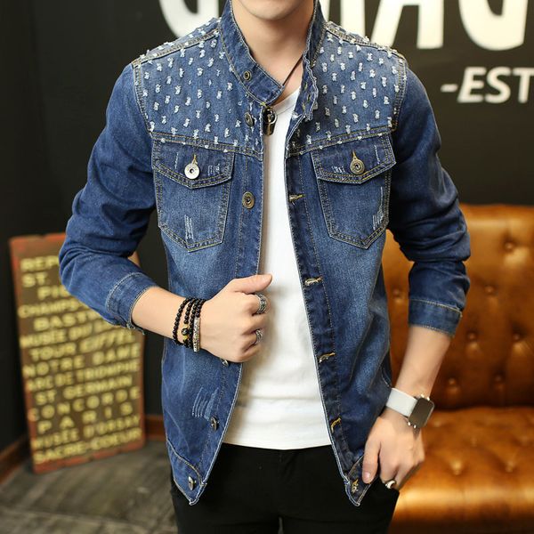 

solid casual slim mens denim jacket tassel jean coat bomber jacket male cowboy men's jean chaqueta hombre, Black;brown