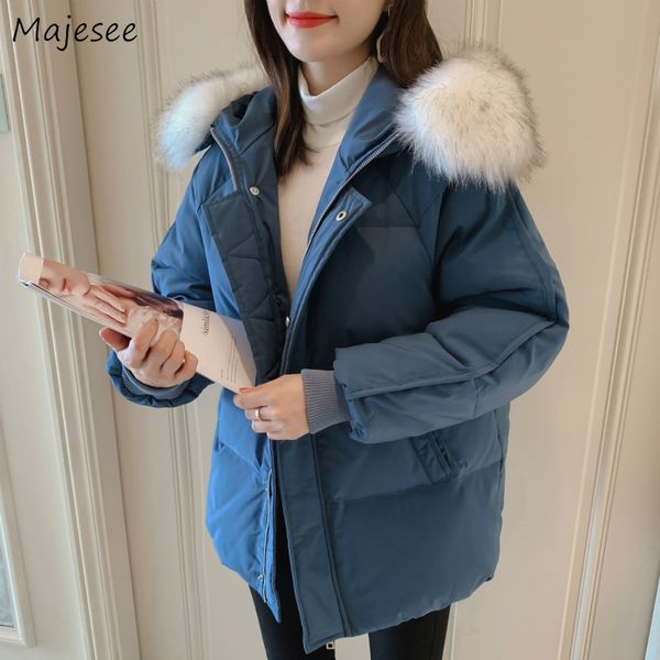 

parkas women thicker warm simple solid zipper korean style harajuku all-match chic causal womens coat outwear females fashion, Black