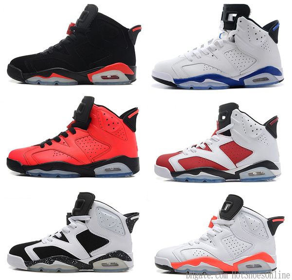 

6 men basketball shoes maroon black cat alternate hare angry bull carmine infrared oreo sport blue olympic 6s sneakers