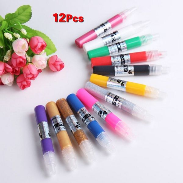 

12 colors diy 3d nail art painting polish pen set, Silver
