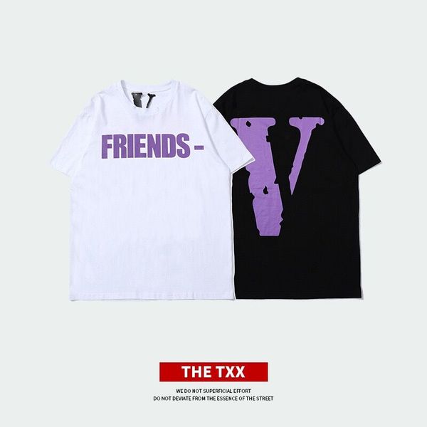 

luxury men's designer t-shirt v-letter printing men's short sleeve t-shirt hip hop fashion men's short sleeve t-shirt s-xxl, White;black