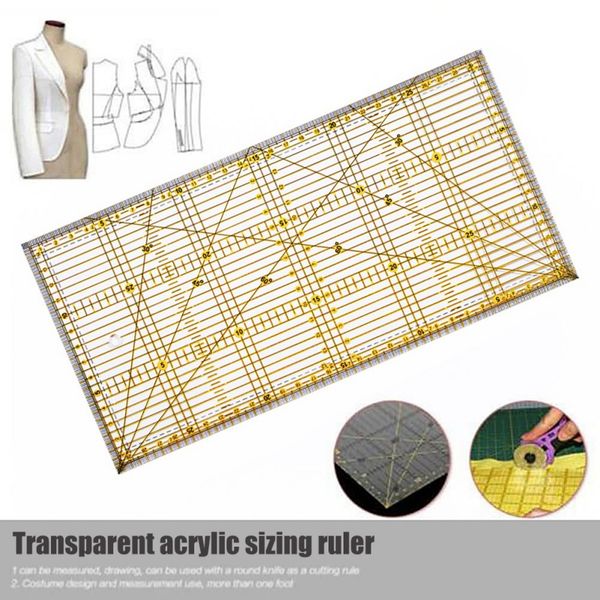 

sewing notions & tools 15*30cm two-color ruler clothing diy patchwork tool multifunctional, Black