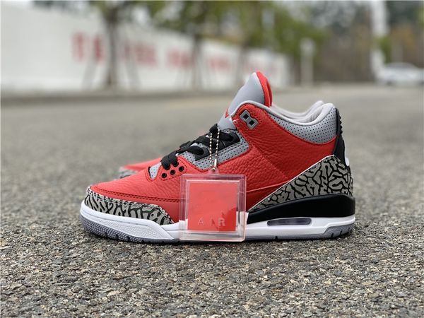 

new men 3s basketball shoes 3 se red cement designer luxury trainers athletic shoes sports sneakers with box