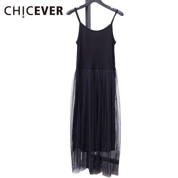 

chicever] 2020 vestido de verano con hombros descubiertos para mujer vestidos de fiesta de malla con tiras finas ropa nueva, Black;gray