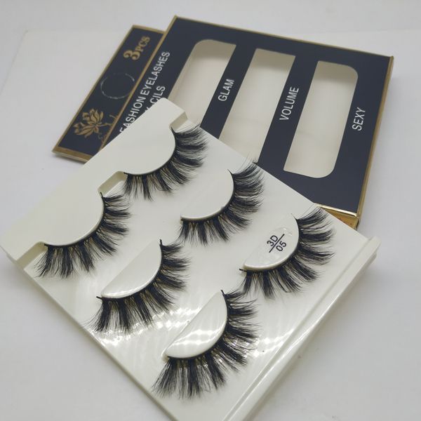 

3d mink false eyelashes mink hair material hand-made stereo effect to wear comfortable natural soft thick fiber length 3 pairs of real profi