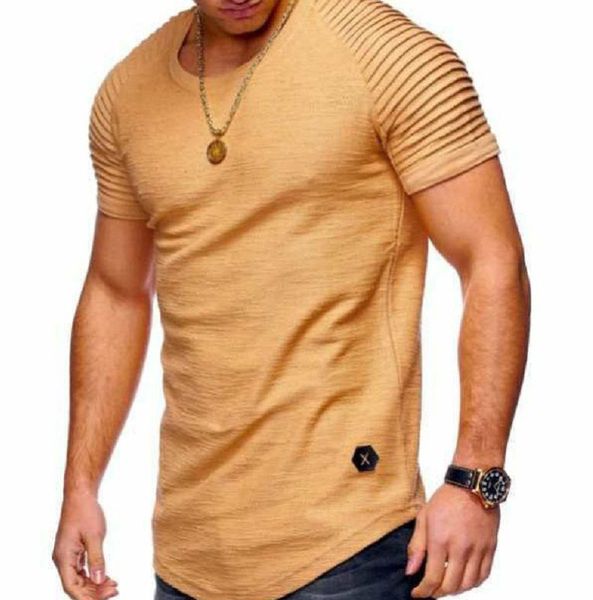 

2020 Mens Designer T Shirts Ruffled Plain Short-sleeved T-shirt Fashion Summer Casual Sport Leisure Time Brand Top 5 Colors M-4XL