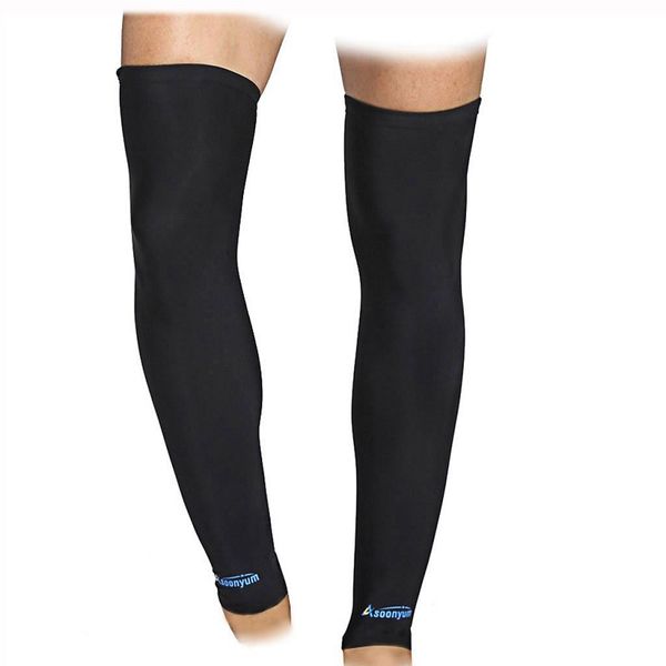 

compression knee support brace cycling bicycle hiking legwarmers basketball sport leg sleeve legging for men women, Black